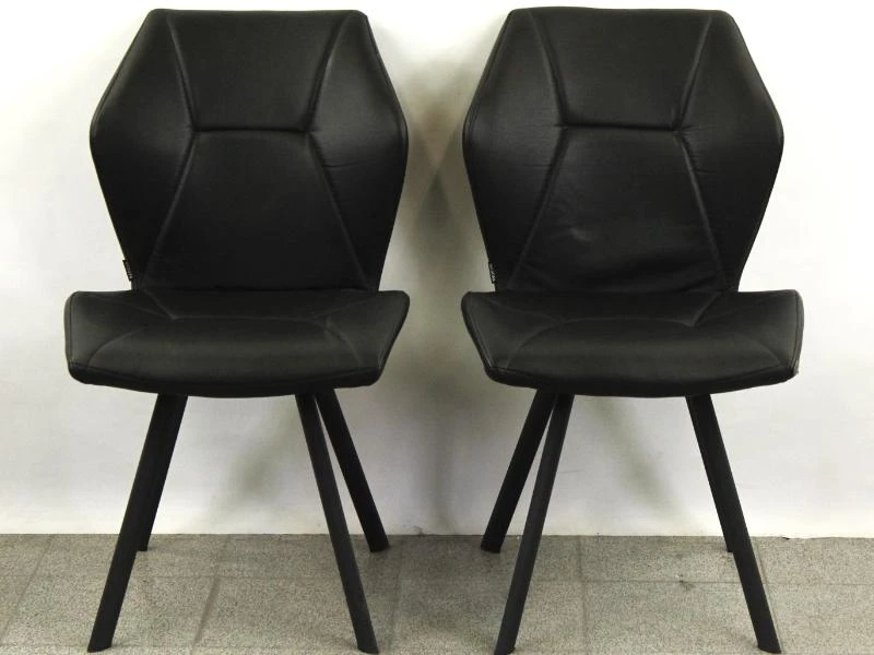 Set van 6 zwarte MXsofa design eetkamerstoelen - foto 4