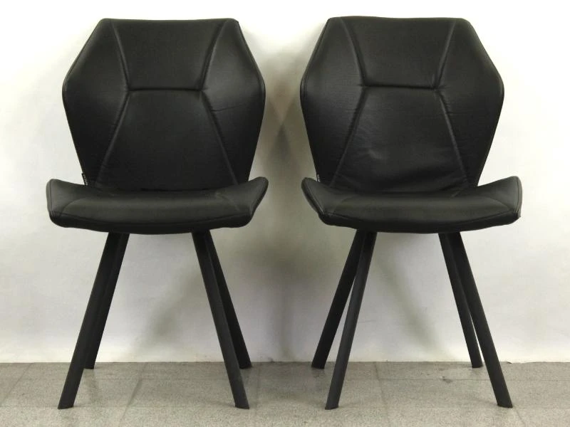 Set van 6 zwarte MXsofa design eetkamerstoelen - foto 3