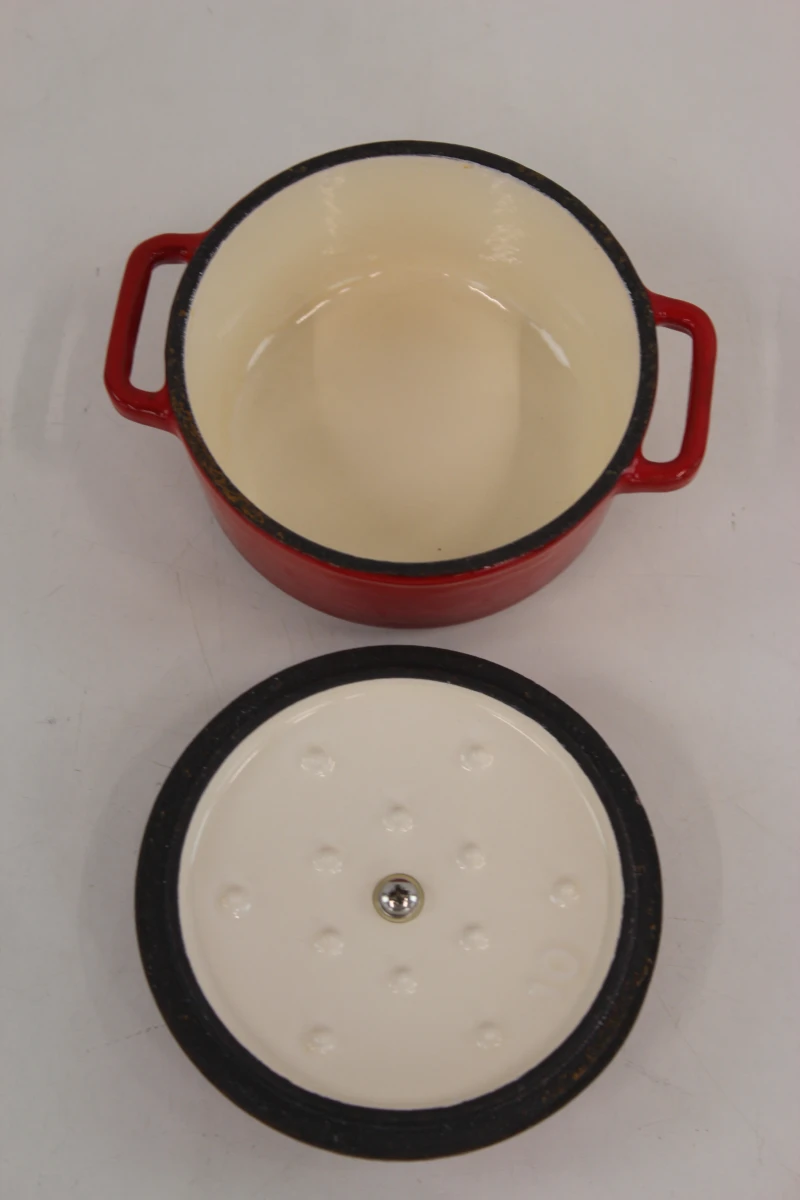 Brabantia set van 2 rode gietijzeren braadpannen met deksels - foto 5