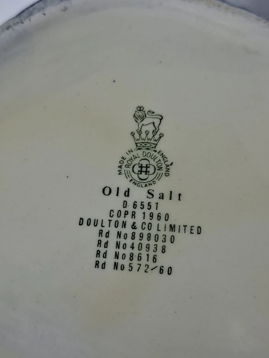 🍺 Vintage Royal Doulton Character Jug "Old Salt" (D6551) – Grote Uitvoering (1960) - foto 2