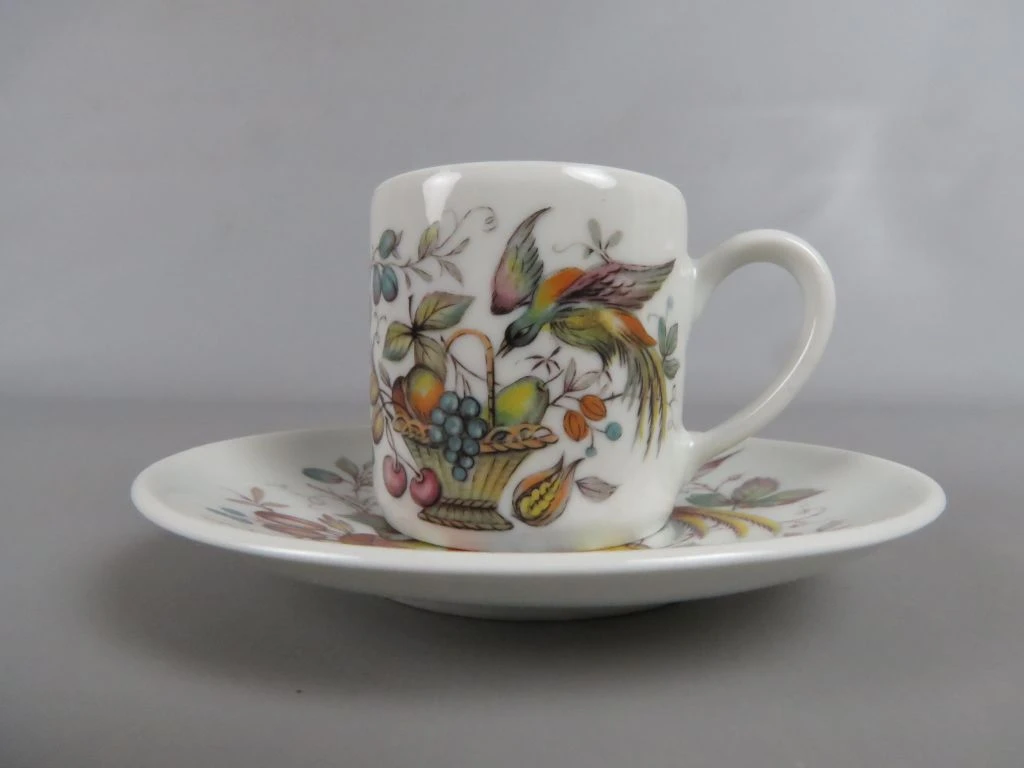 Set van 6 koffiekopjes met schotels met vogelmotief - foto 3