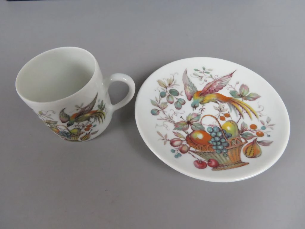 Set van 6 koffiekopjes met schotels met vogelmotief - foto 2