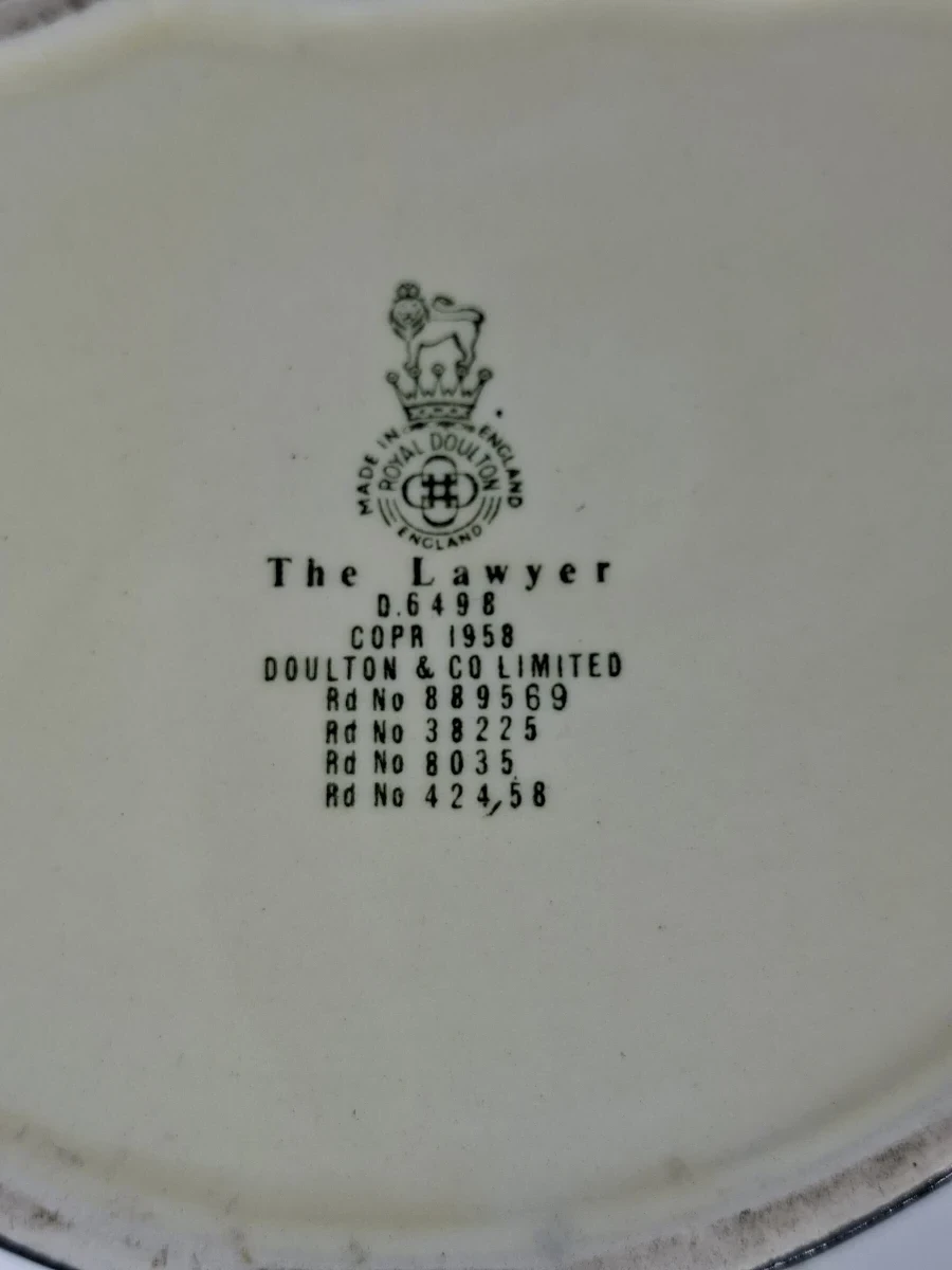Vintage Royal Doulton Character Jug "The Lawyer" (D6498) – Grote Uitvoering (1958) - foto 2