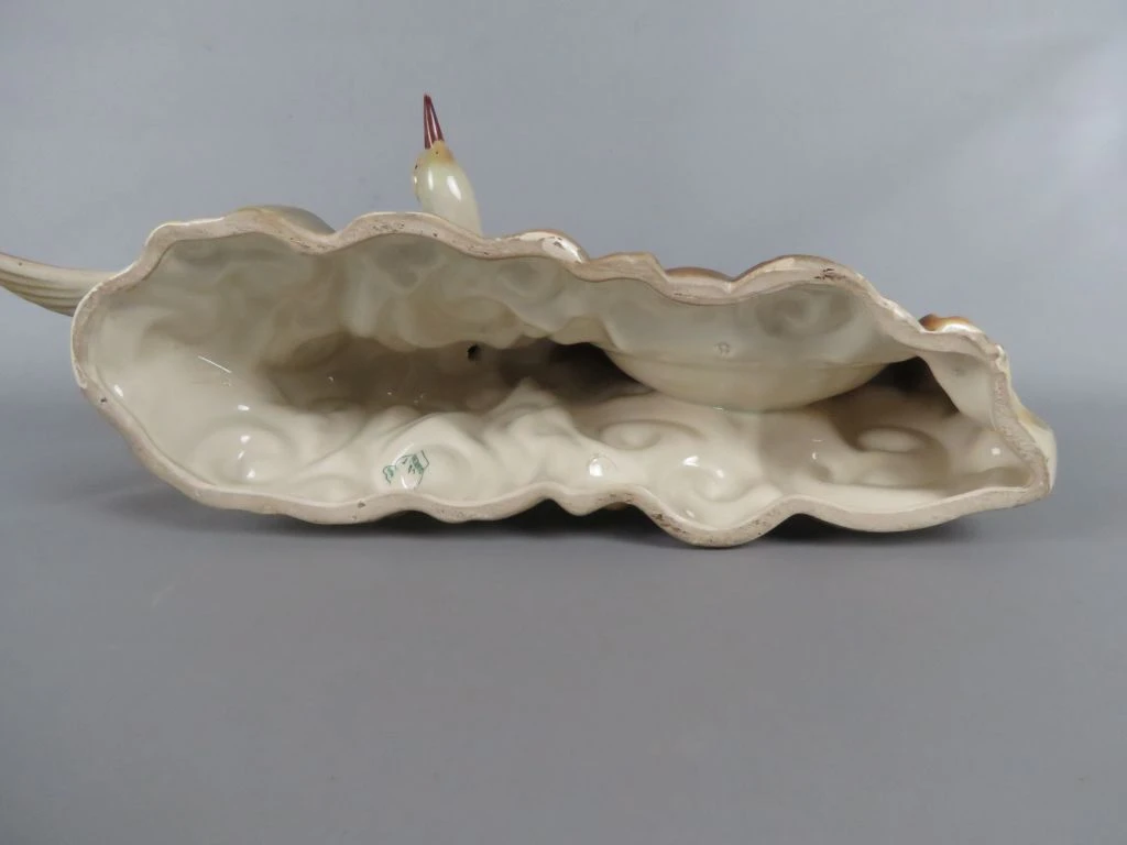 Keramische sierklok met meeuw decor van H. Bequet - foto 6