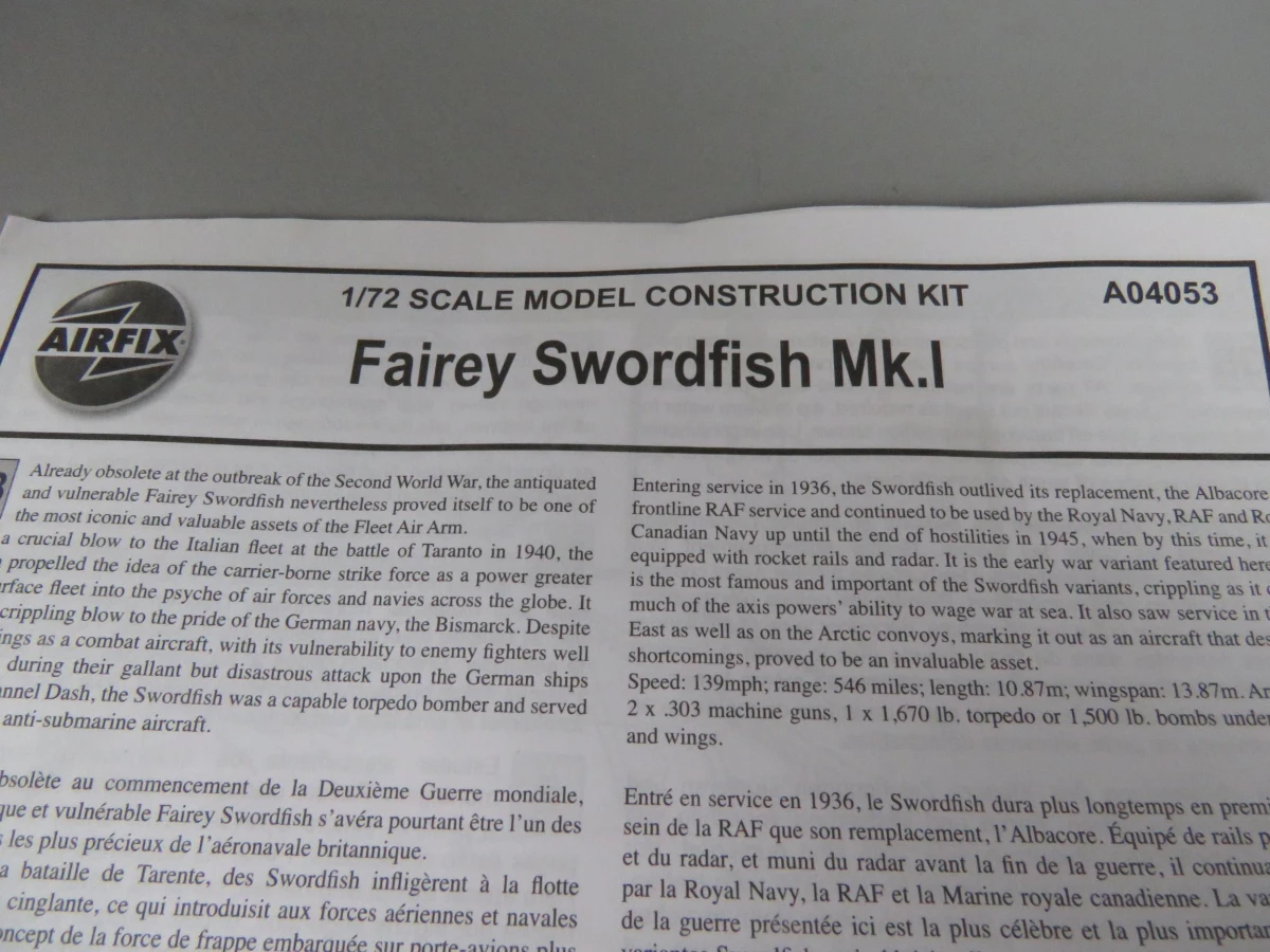 Airfix modelvliegtuig Fairey Swordfish Mk.I - foto 2