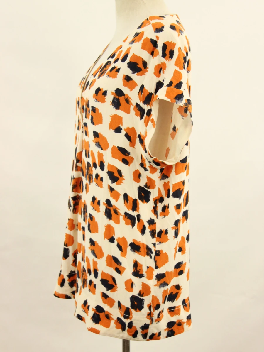 By Malene Birger dames blouse met oranje en zwarte print - foto 3