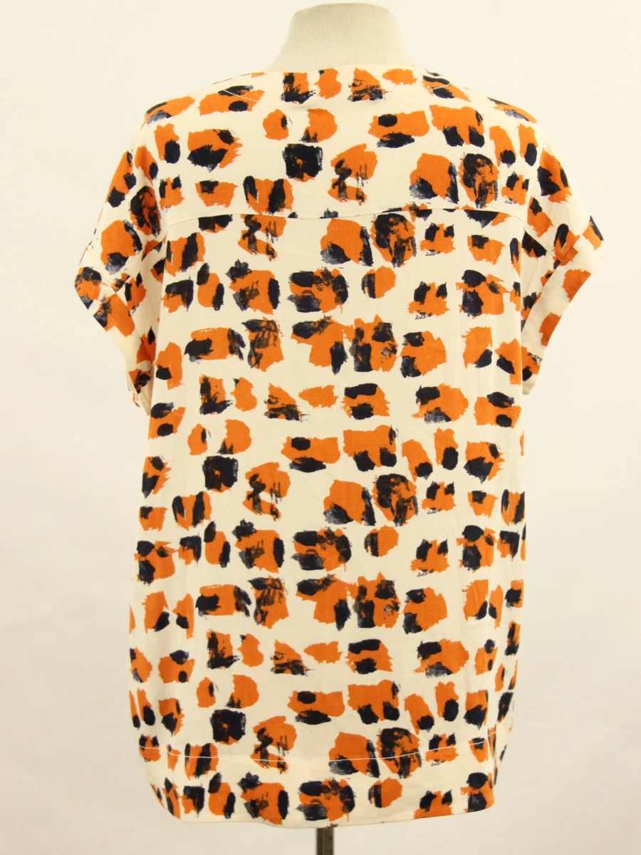 By Malene Birger dames blouse met oranje en zwarte print - foto 4