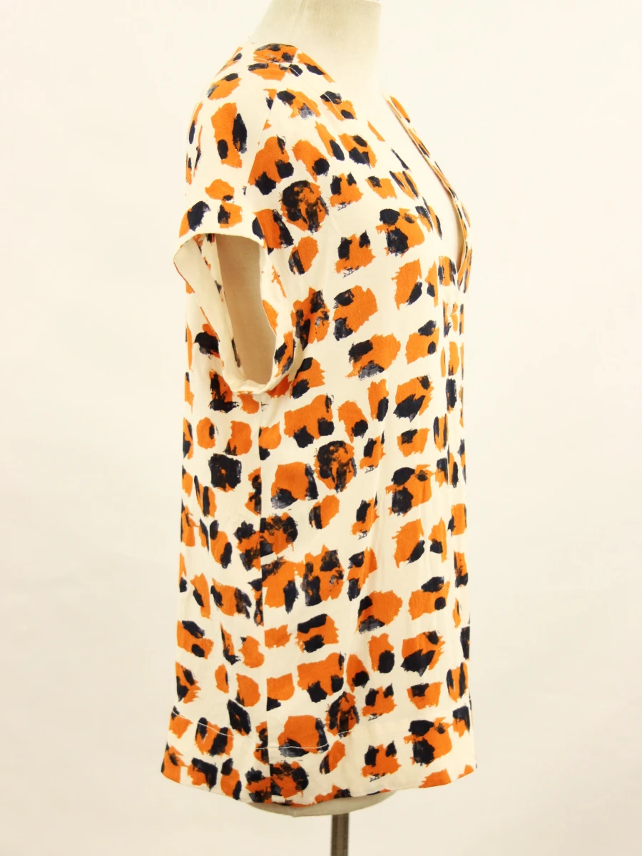 By Malene Birger dames blouse met oranje en zwarte print - foto 5