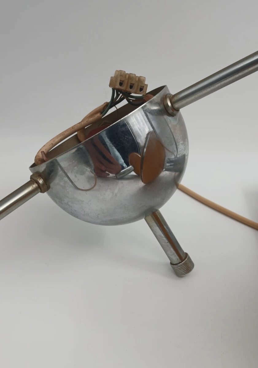 Vintage hanglamp okergeel met chroom - foto 5