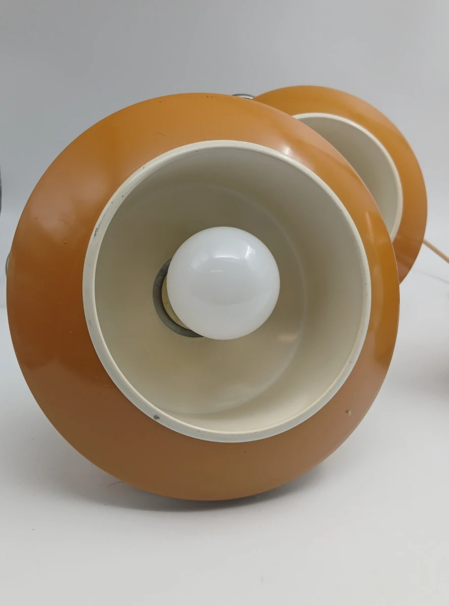 Vintage hanglamp okergeel met chroom - foto 3