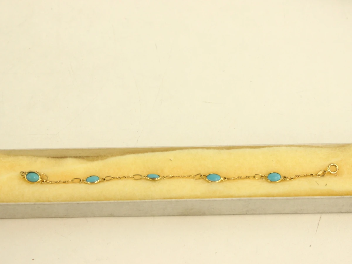 18 karaats gouden armband met turkoois -Montecchi - foto 3