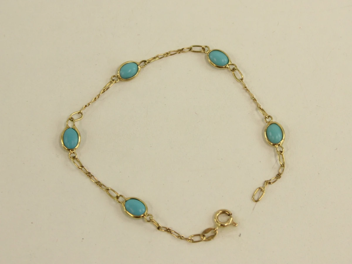 18 karaats gouden armband met turkoois -Montecchi - foto 6