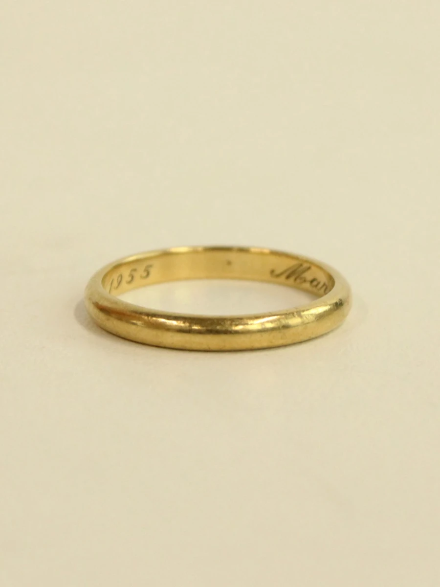 Klassieke 18k gouden trouwring 1955 - foto 3