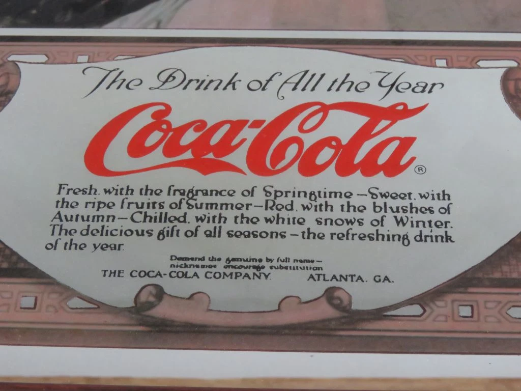 Vintage Coca-Cola reclamebord in houten lijst - foto 2