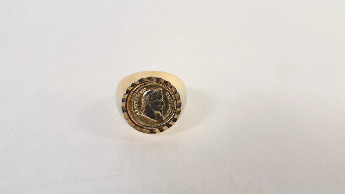 Set van 2 vintage ringen met munt- en turkooisdetail - foto 4