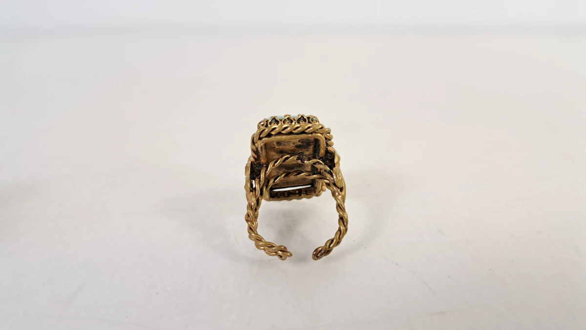 Set van 2 vintage ringen met munt- en turkooisdetail - foto 7