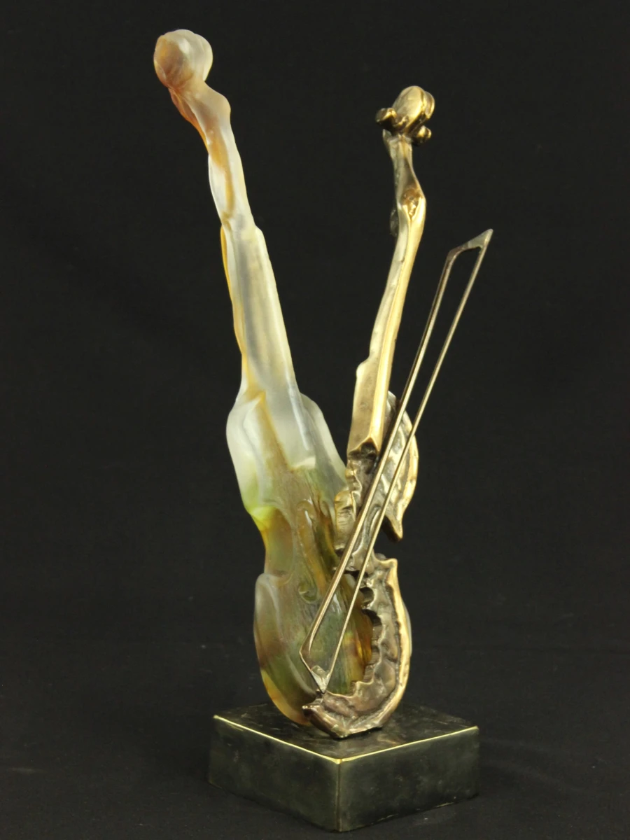 Yves Lohé (°1947)– vioolsculptuur in glas en brons - foto 3