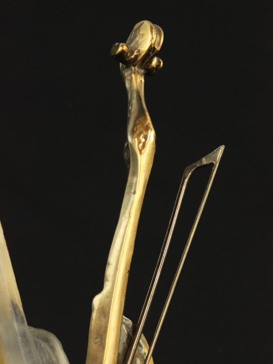 Yves Lohé (°1947)– vioolsculptuur in glas en brons - foto 6
