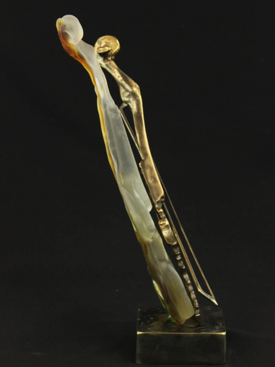 Yves Lohé (°1947)– vioolsculptuur in glas en brons - foto 7