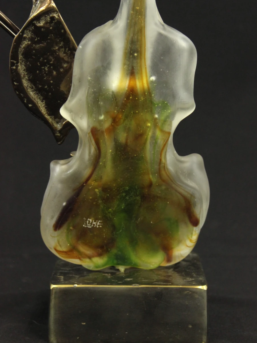Yves Lohé (°1947)– vioolsculptuur in glas en brons - foto 10