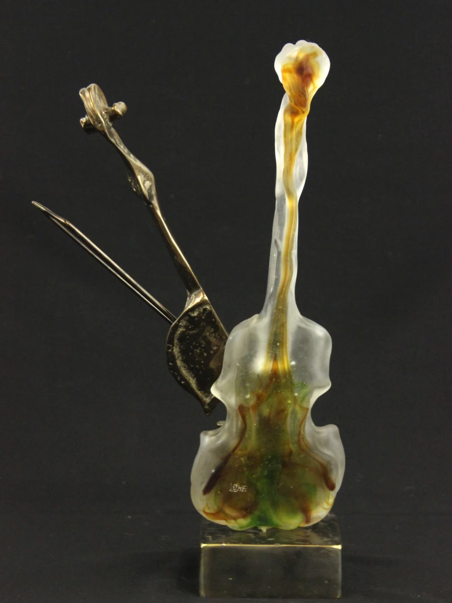 Yves Lohé (°1947)– vioolsculptuur in glas en brons - foto 11