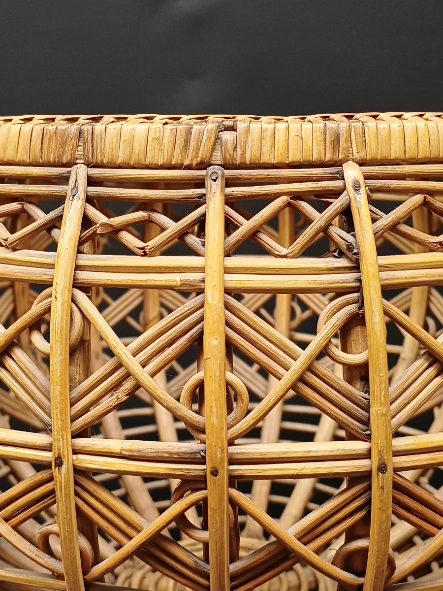 Vintage Rotan Plantenstandaard - foto 3