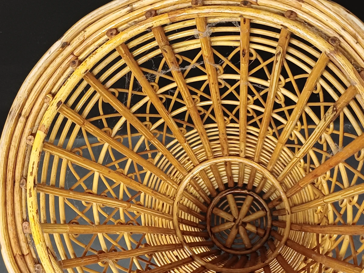 Vintage Rotan Plantenstandaard - foto 5