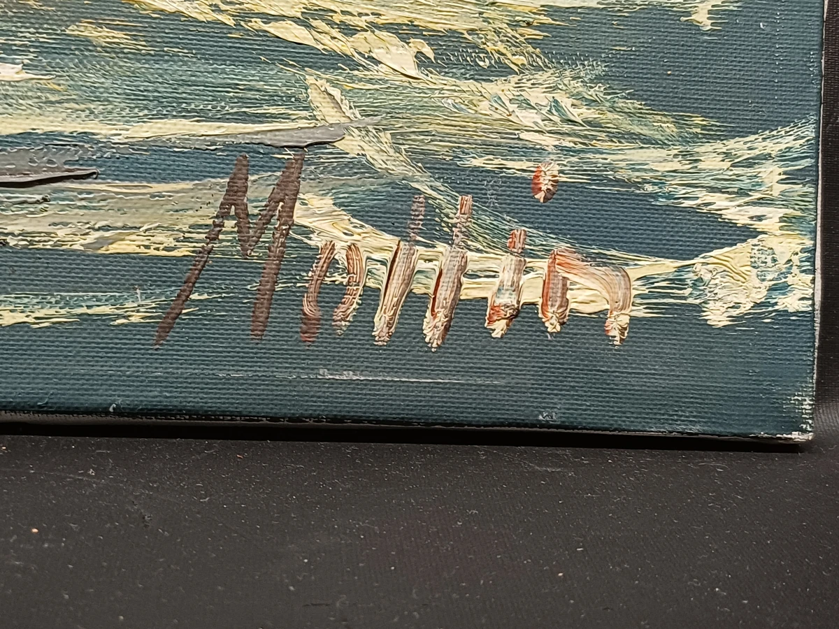 Schilderij van vissersboten op zee - foto 4
