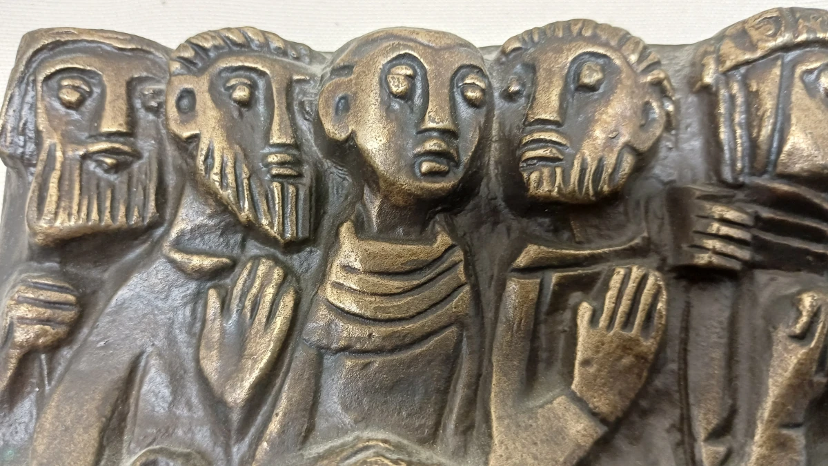 Bronzen reliëf Bruiloft te Kana, mogelijk Egino G. Weinert - foto 4