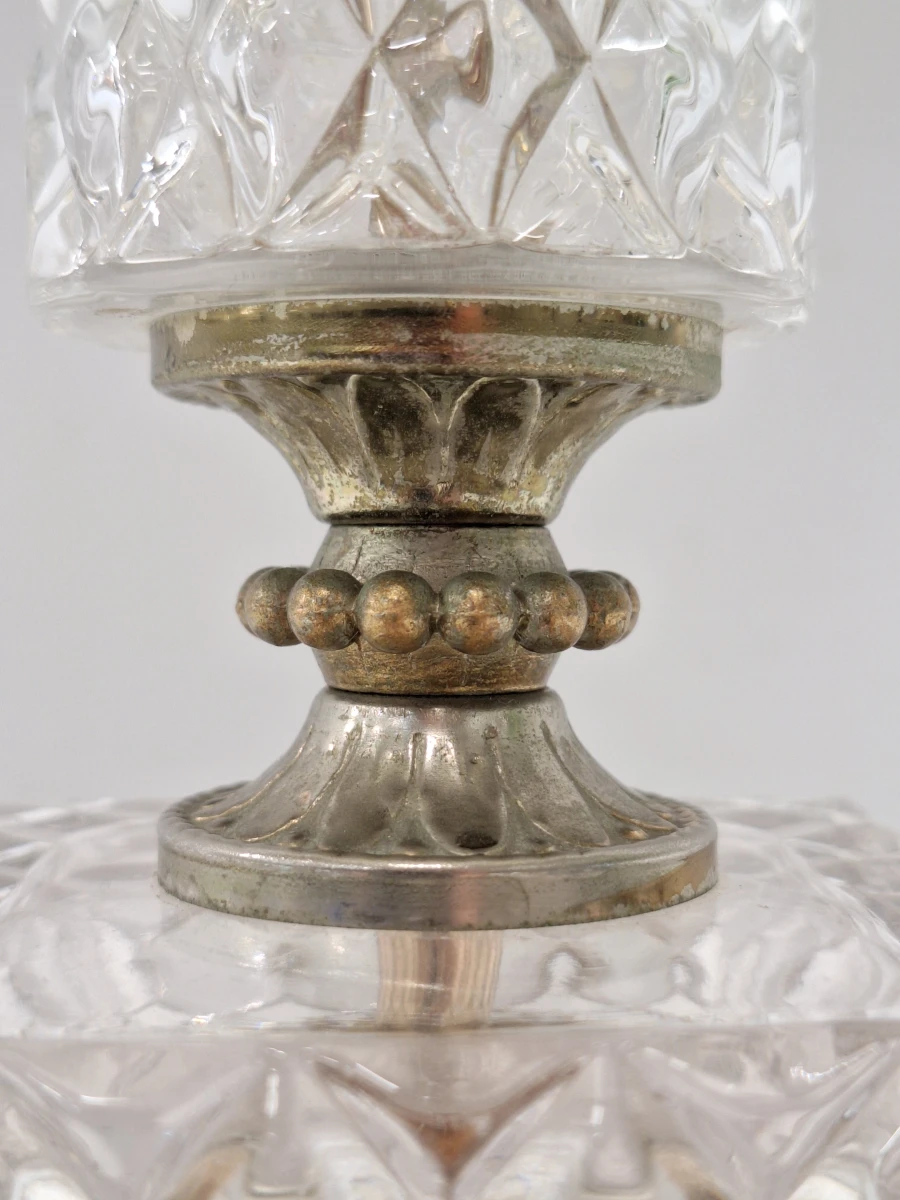 Elegante vintage Massive tafellamp - geslepen glas & sierlijk messing - foto 11