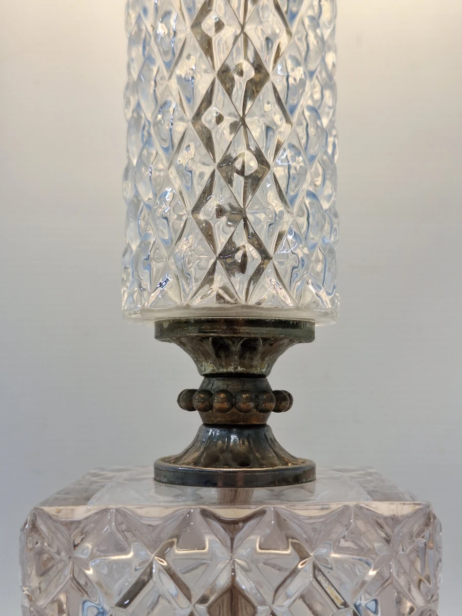 Elegante vintage Massive tafellamp - geslepen glas & sierlijk messing - foto 4