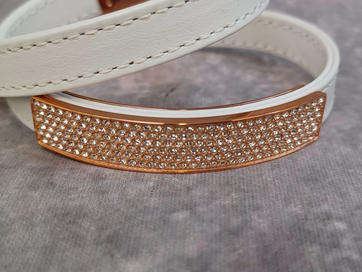 Originele Swarovski lederen wikkelarmband met kristallen - Model 5134617 - foto 3