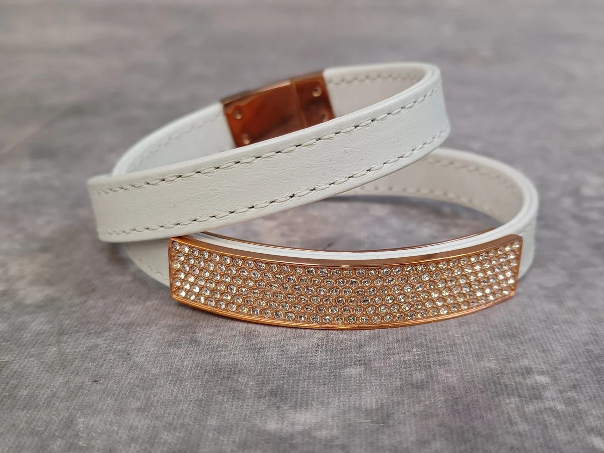 Originele Swarovski lederen wikkelarmband met kristallen - Model 5134617 - foto 2