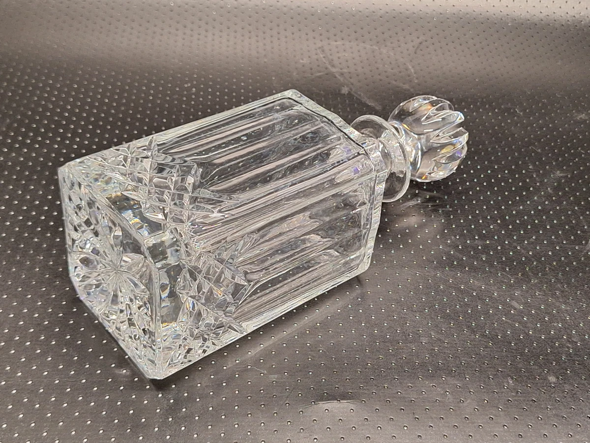 Set Vintage Kristallen Whisky karaffen met Bolsluiting - foto 7