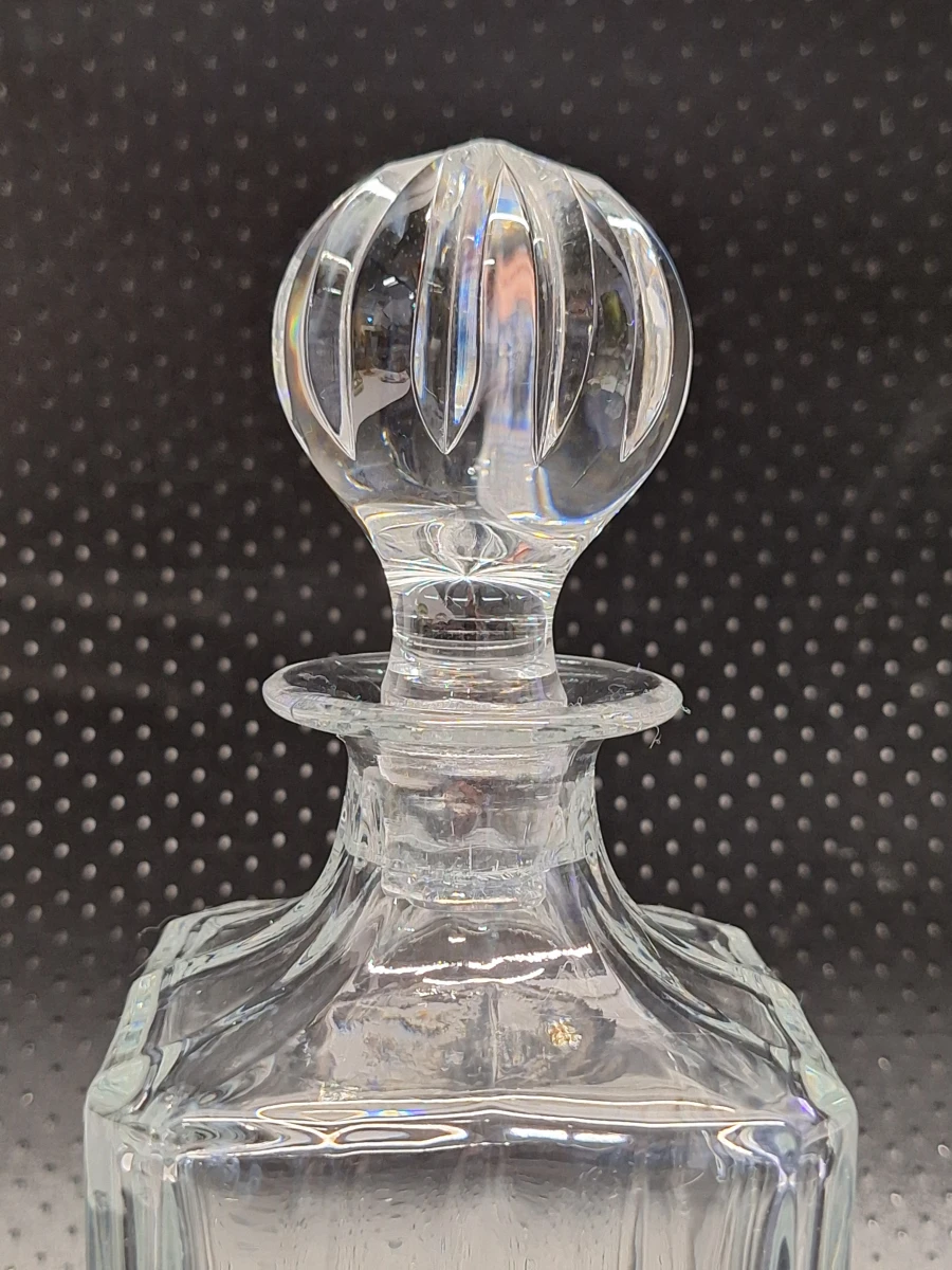 Set Vintage Kristallen Whisky karaffen met Bolsluiting - foto 12