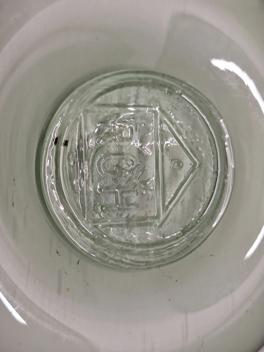 Vintage Glazen Schaal met Amber-wit Vlekkenpatroon - Roman Glassworks Linz - foto 10