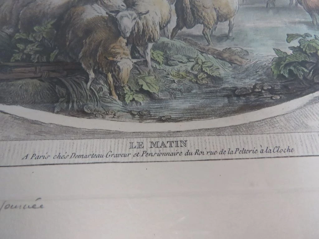 Set van 2 ingekaderde klassieke prenten met schaapsherder en dieren - foto 10