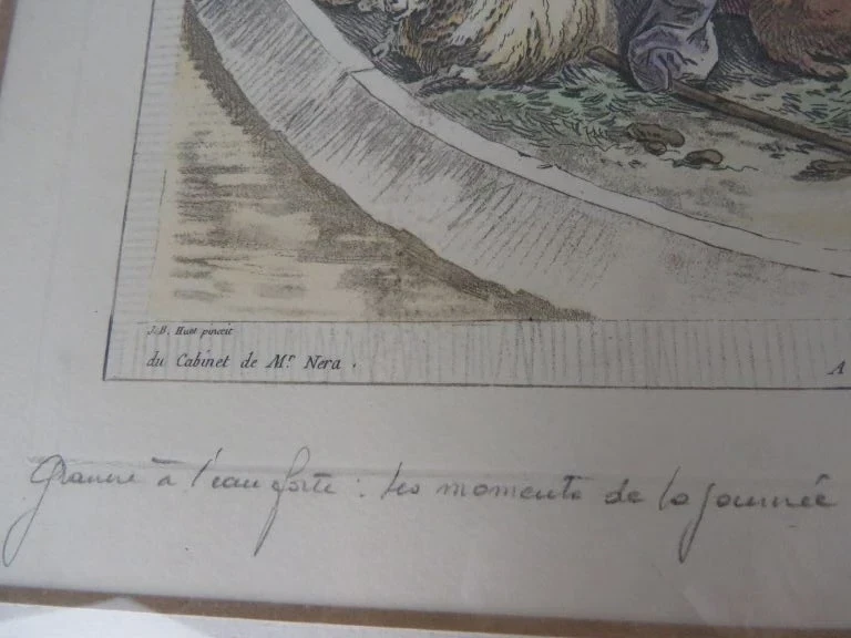 Set van 2 ingekaderde klassieke prenten met schaapsherder en dieren - foto 6