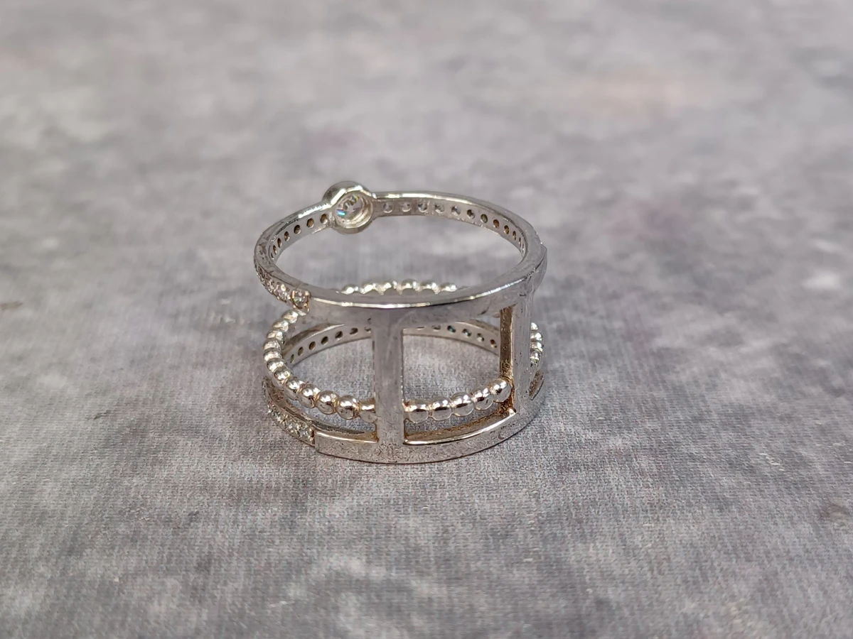 Stijlvolle Esprit meervoudige zilveren Damesring met zirconia - 925 - foto 4