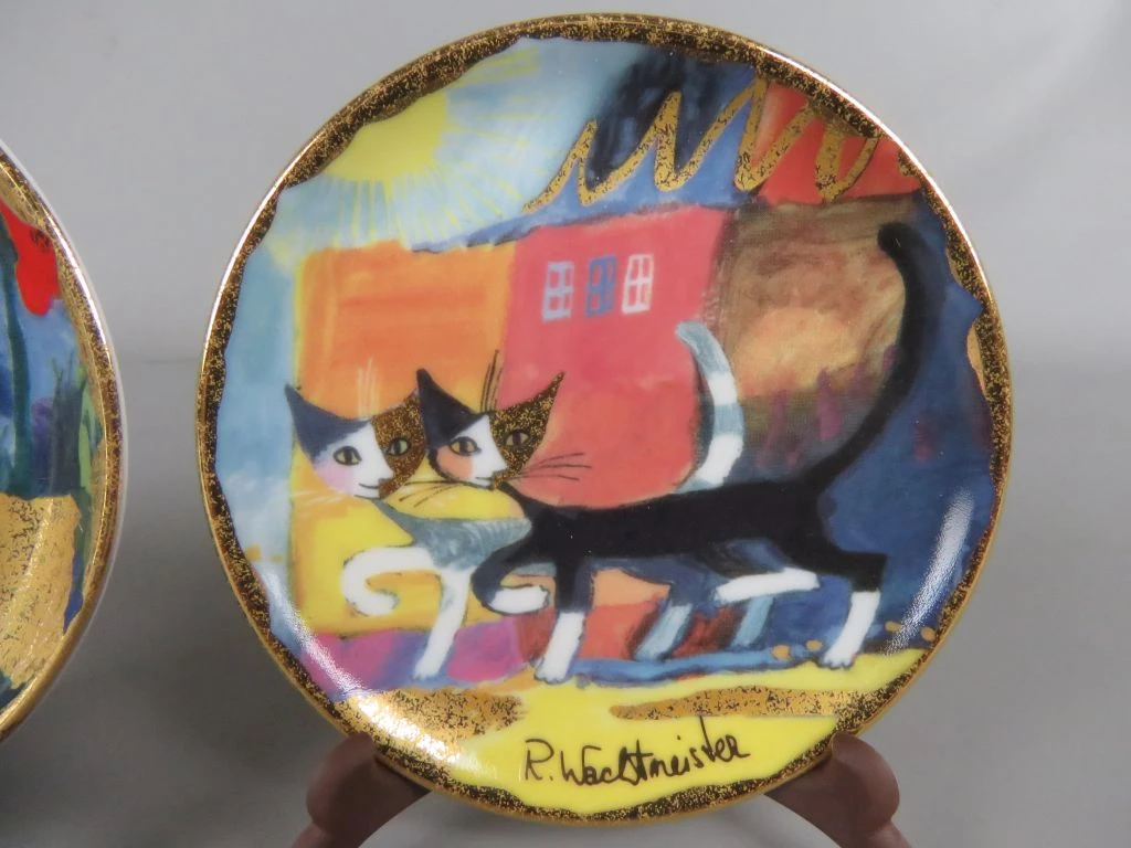 Set van 4 decoratieve bordjes met kattenmotief van Rozina Wachtmeister - foto 6