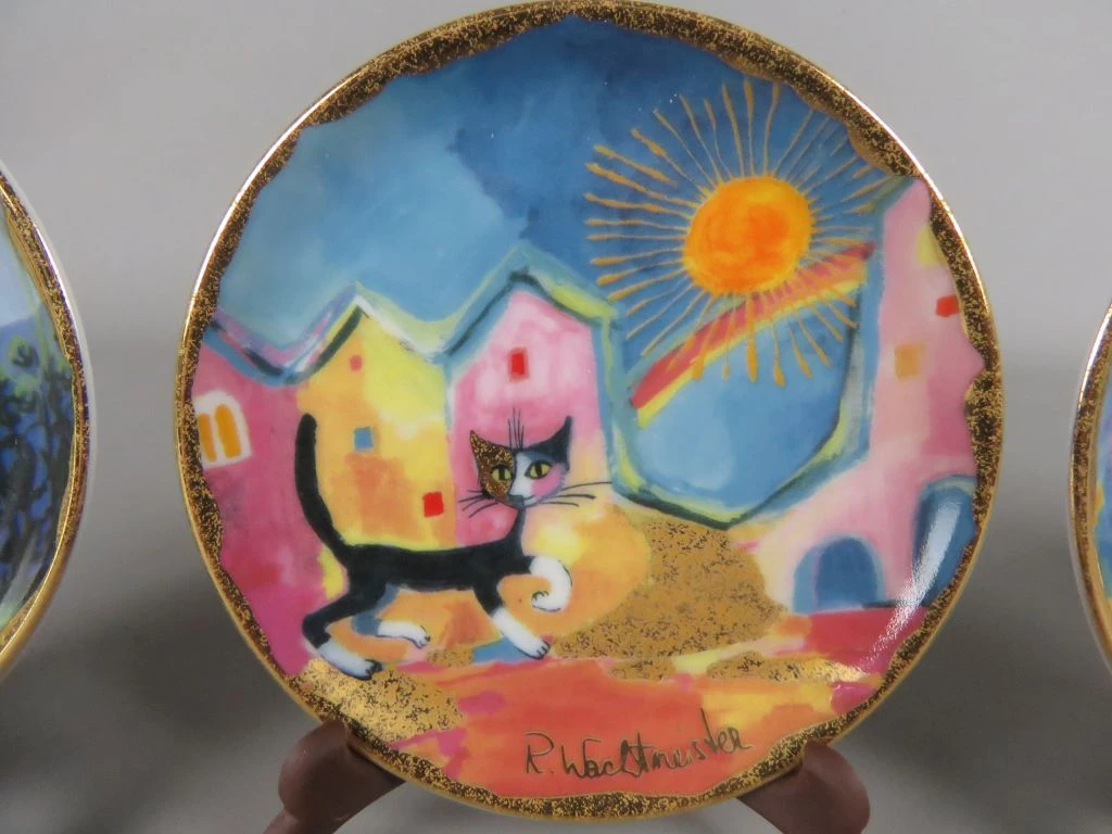 Set van 4 decoratieve bordjes met kattenmotief van Rozina Wachtmeister - foto 4