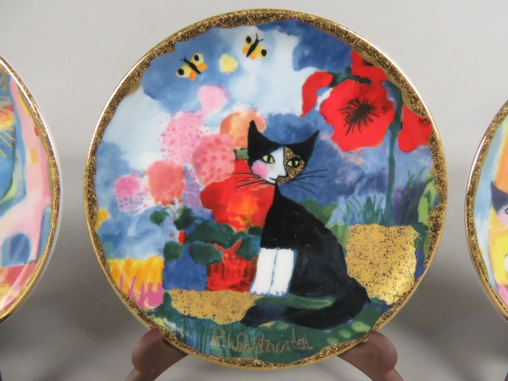 Set van 4 decoratieve bordjes met kattenmotief van Rozina Wachtmeister - foto 5