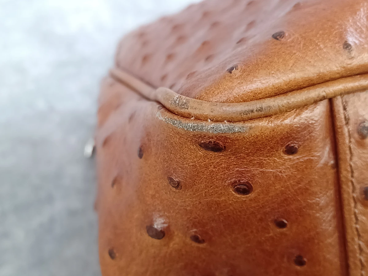 Stijlvolle lederen handtas met struisvogelprint – BELLI - foto 13
