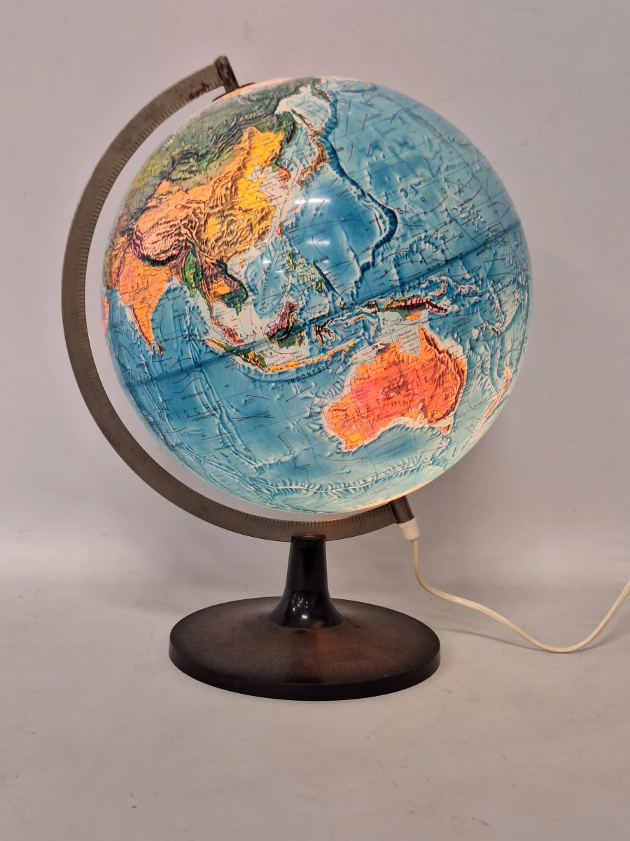 Vintage wereldbol - Een verlichte Deense design Globe - foto 5