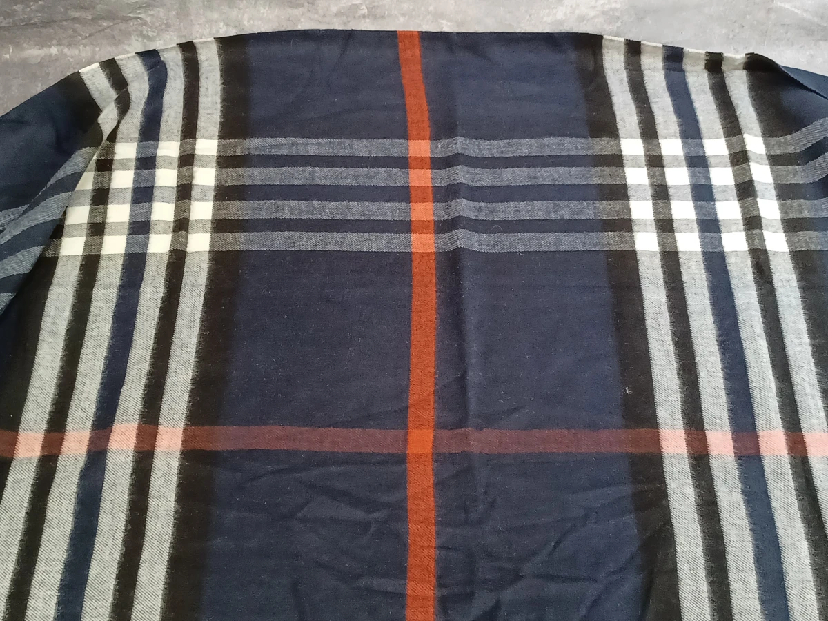 Sjaal RAAS Cashmink® - Klassieke ruit met oranje accent - foto 3