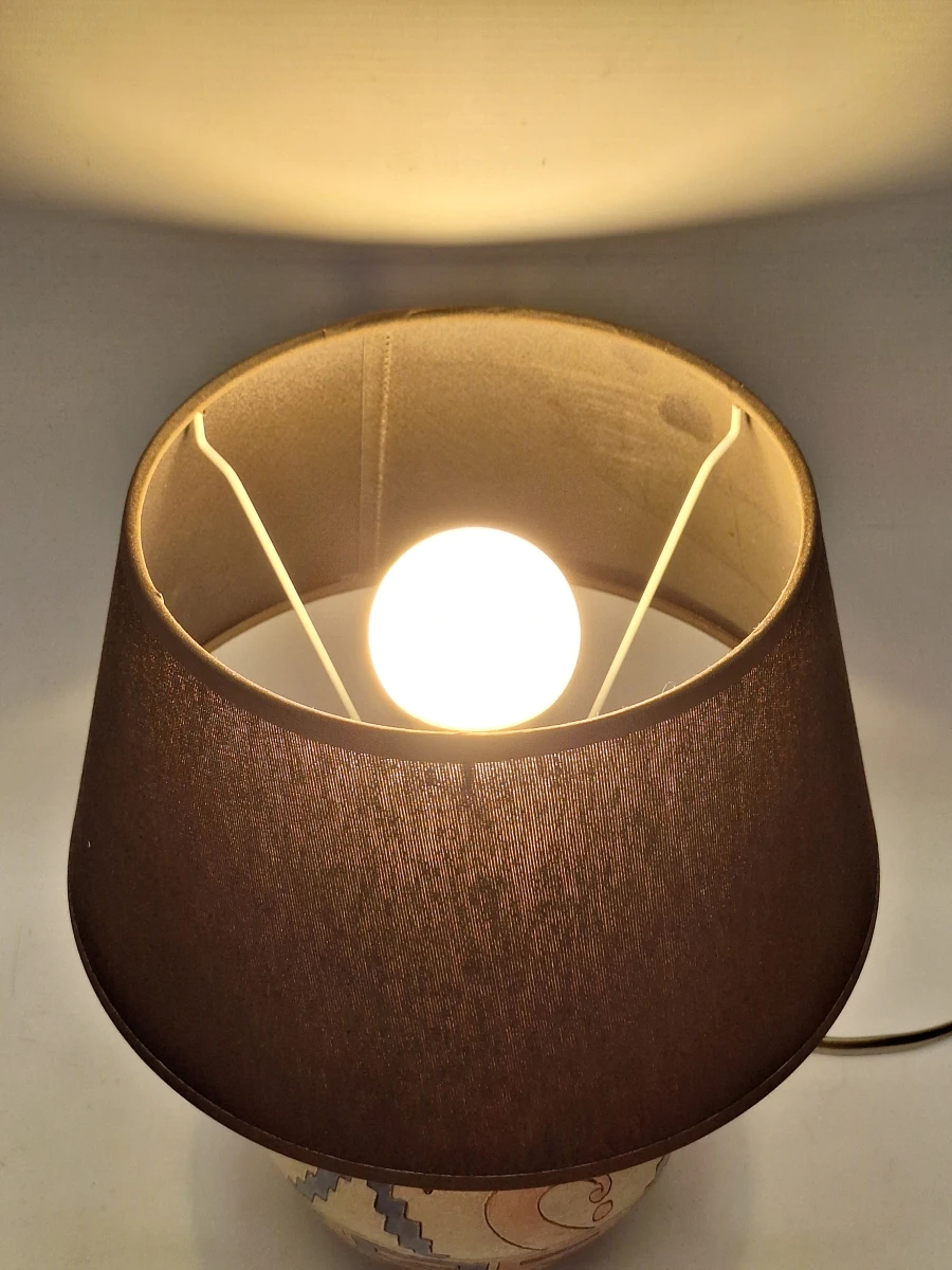 Sfeervolle vintage keramische tafellamp - geometrisch reliëfdecor AL-28 BC - foto 3