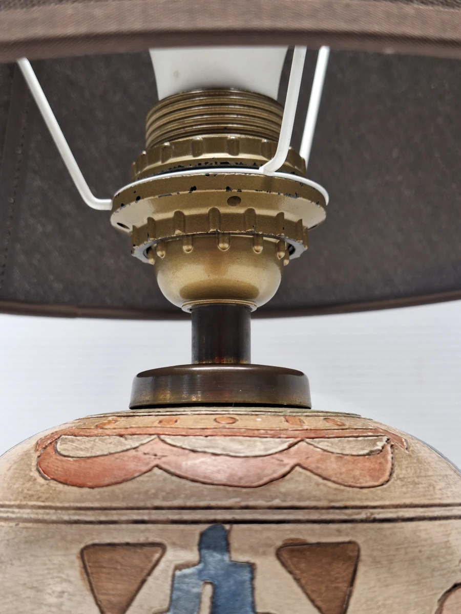 Sfeervolle vintage keramische tafellamp - geometrisch reliëfdecor AL-28 BC - foto 6