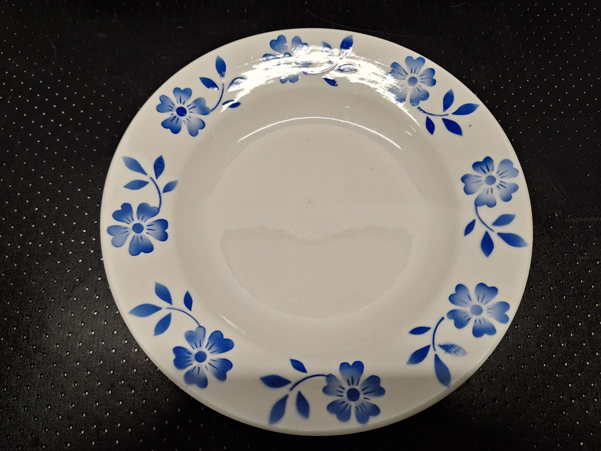 Duits antiek eetservies met blauw bloemendecor van Annaburg Porzellan - foto 5