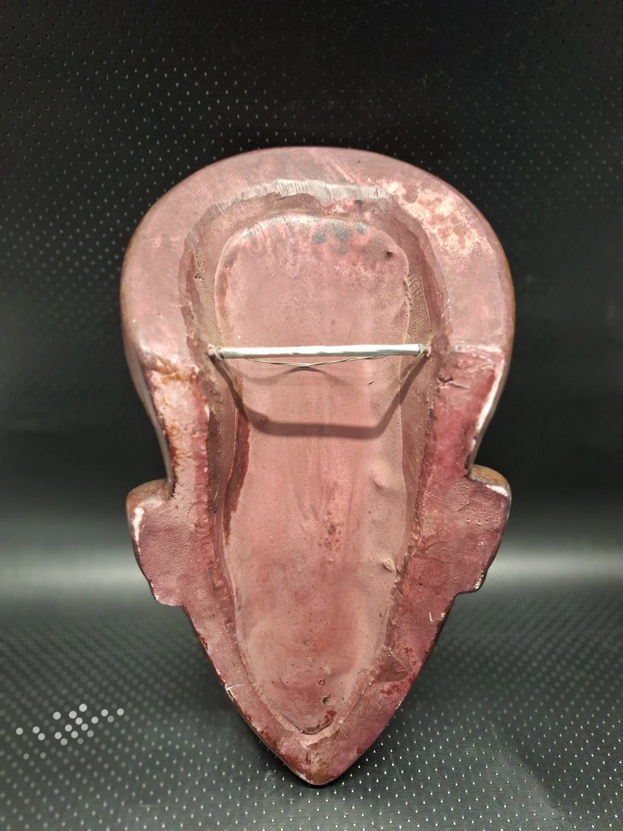 Set van 3 decoratieve tribale maskers in hout en terracotta - foto 16