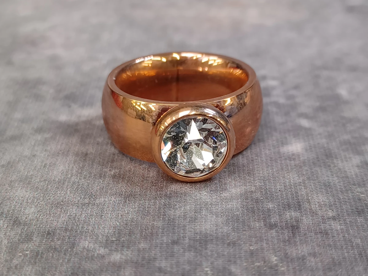 Elegante roségouden damesring met schitterende zirkonia - foto 2